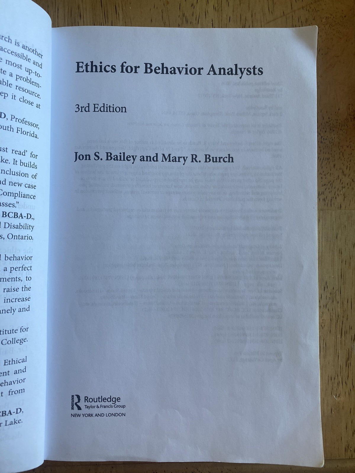 Ethics for Behavior Analysts by Bailey, Jon, Burch, Mary