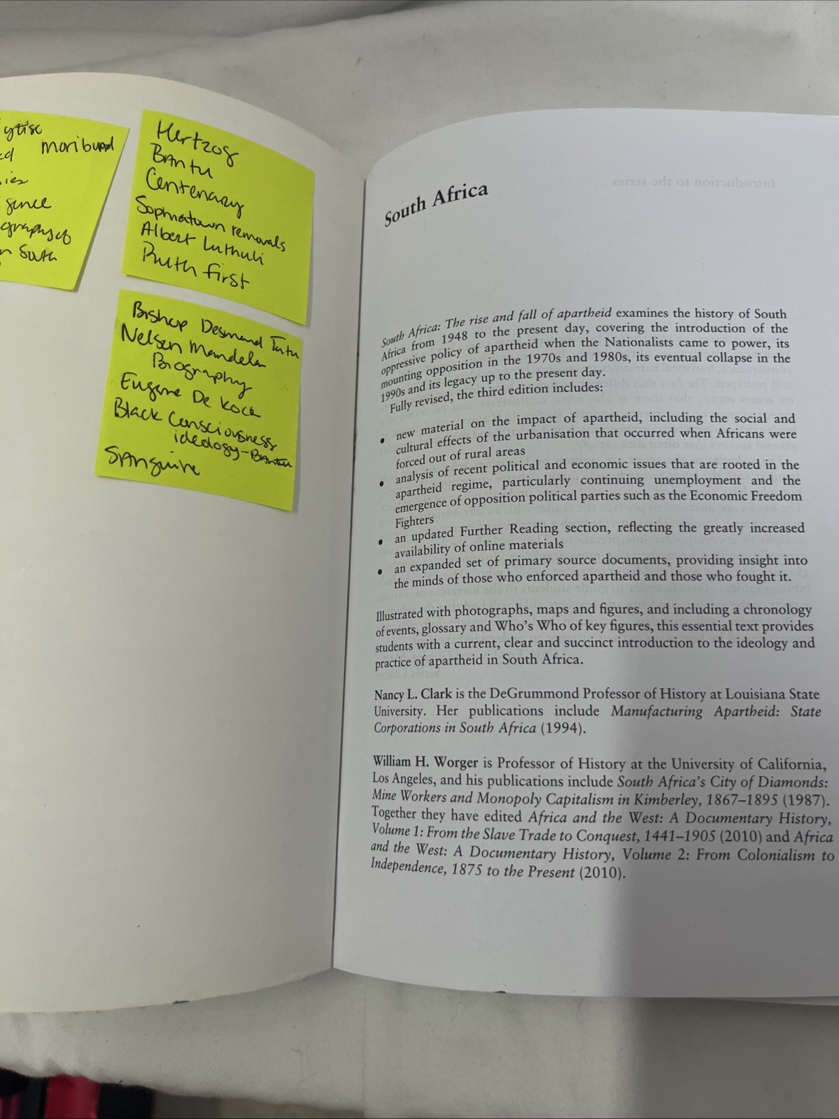 Seminar Studies: South Africa : The Rise and Fall of Apartheid by William H….