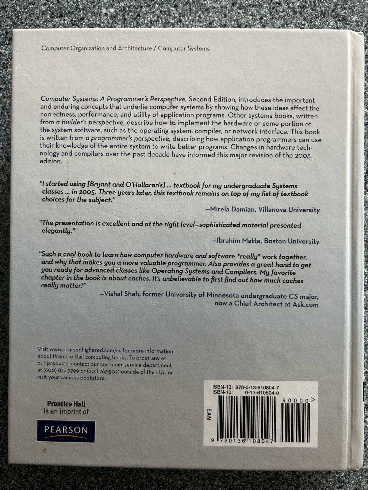 Computer Systems : A Programmer’s Perspective by Randal Bryant and David…