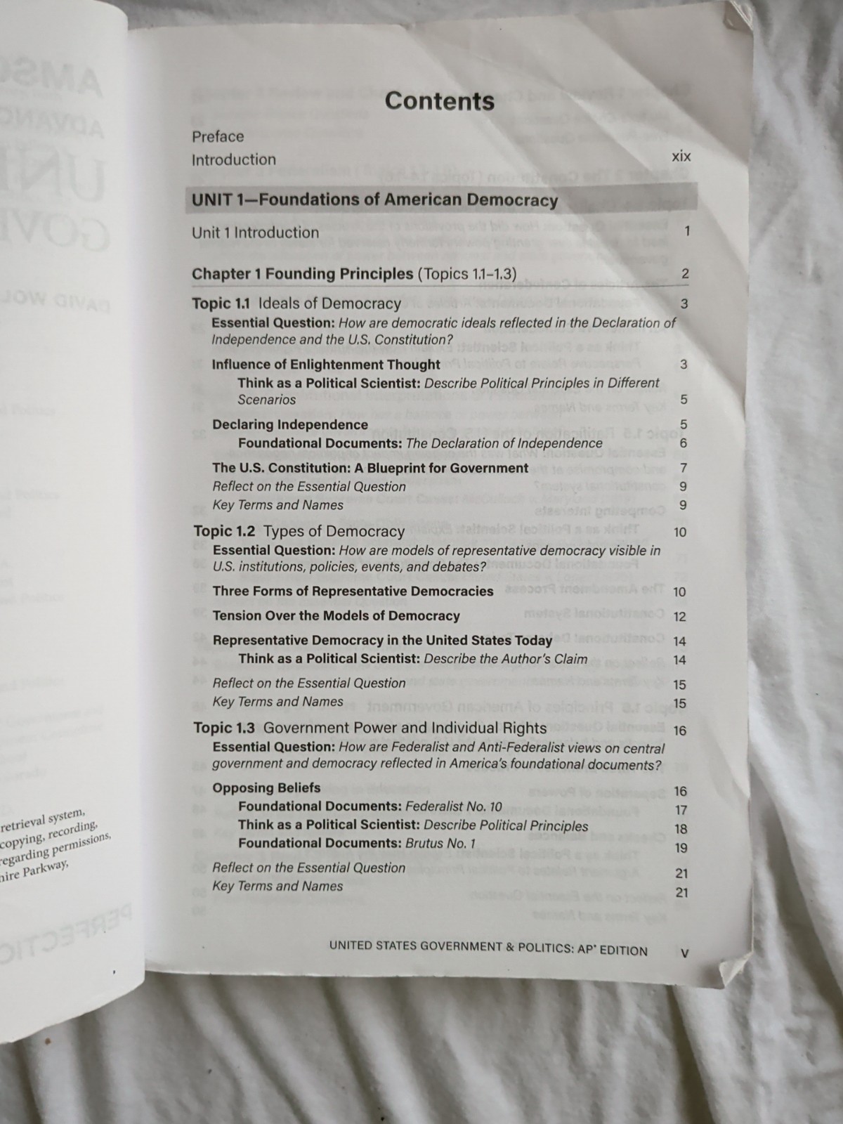 AMSCO Advanced Placement AP United States Government & Politics 3rd edition Used