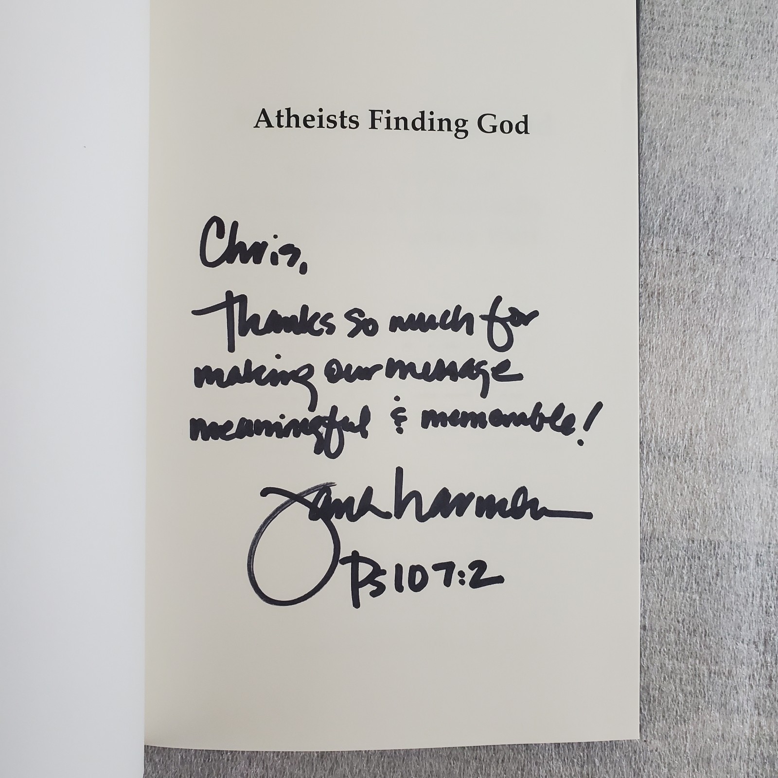 SIGNED Atheists Finding God by Jana S Harmon Conversions to Christianity HC 2023