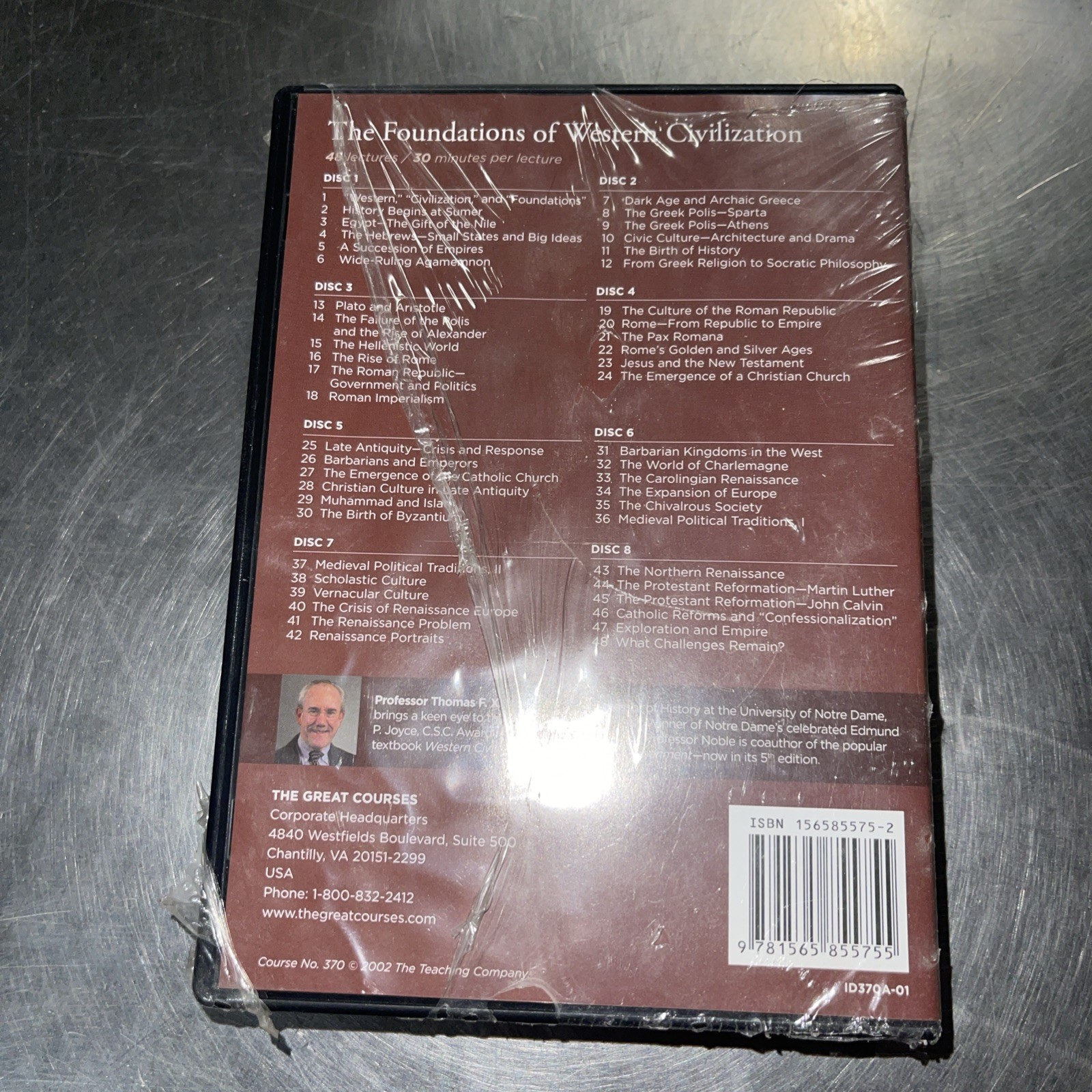THE FOUNDATIONS OF WESTERN CIVILIZATION-Great Courses-8 DVDs, Course Book.READ