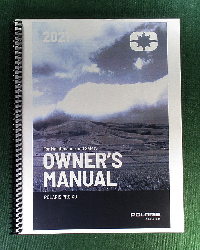 2021 Polaris Pro XD 2000D AWD Owner’s Manual: 198 Pages & Clear Covers!