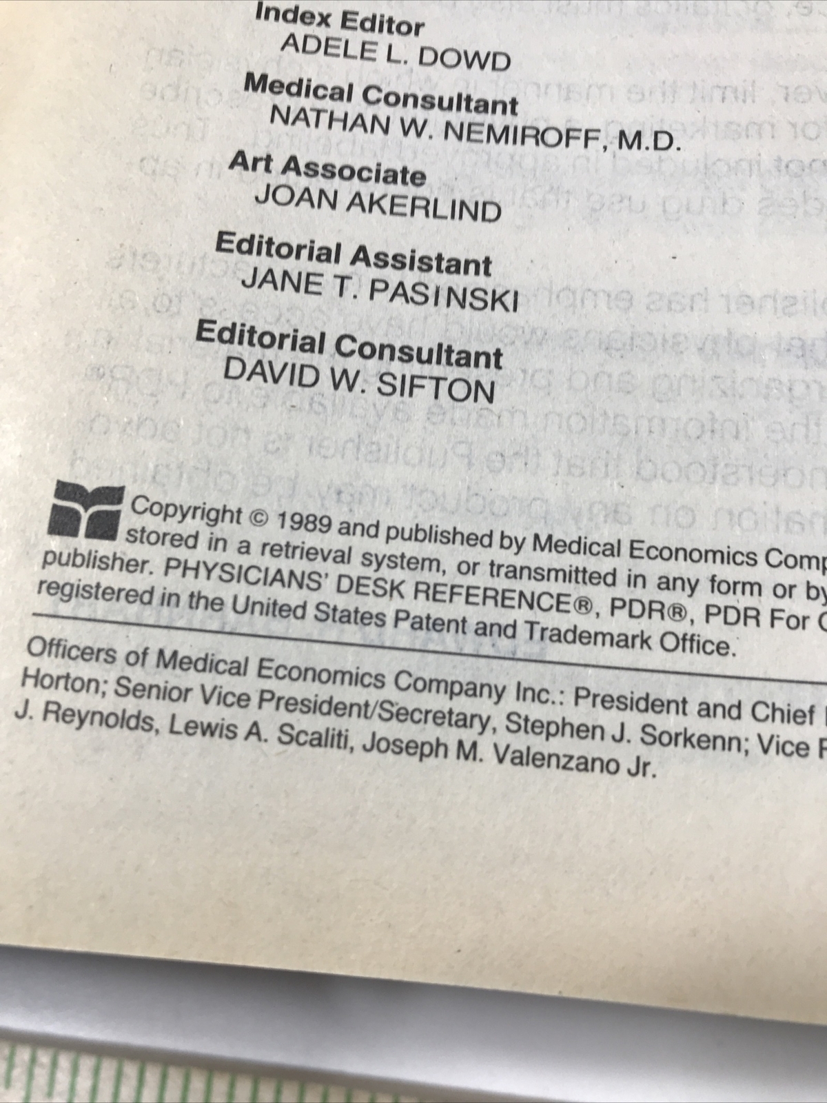 Physicians’ Desk Reference 1989 – PDR Staff (Hardcover, 1989)