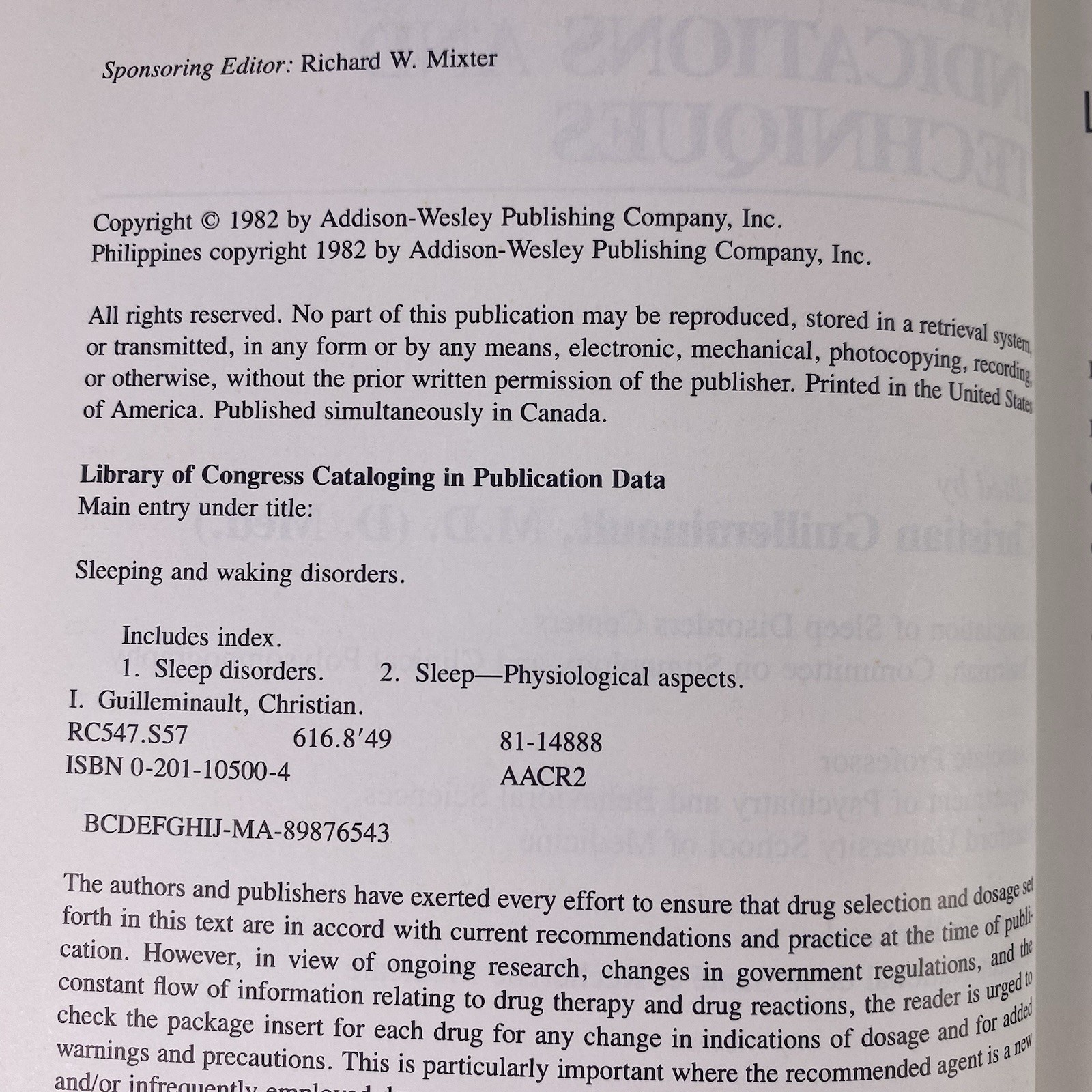Sleeping And Waking Disorders Indications And Techniques Guilleminault SIGNED