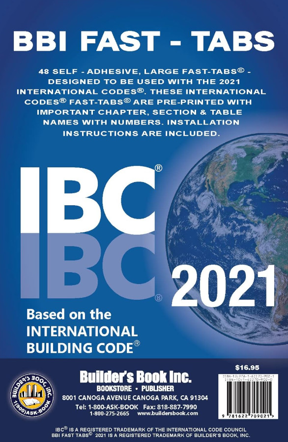2021 International Building Code (IBC) Fast Tabs, Pamphlet, (Free Fast Shipping)