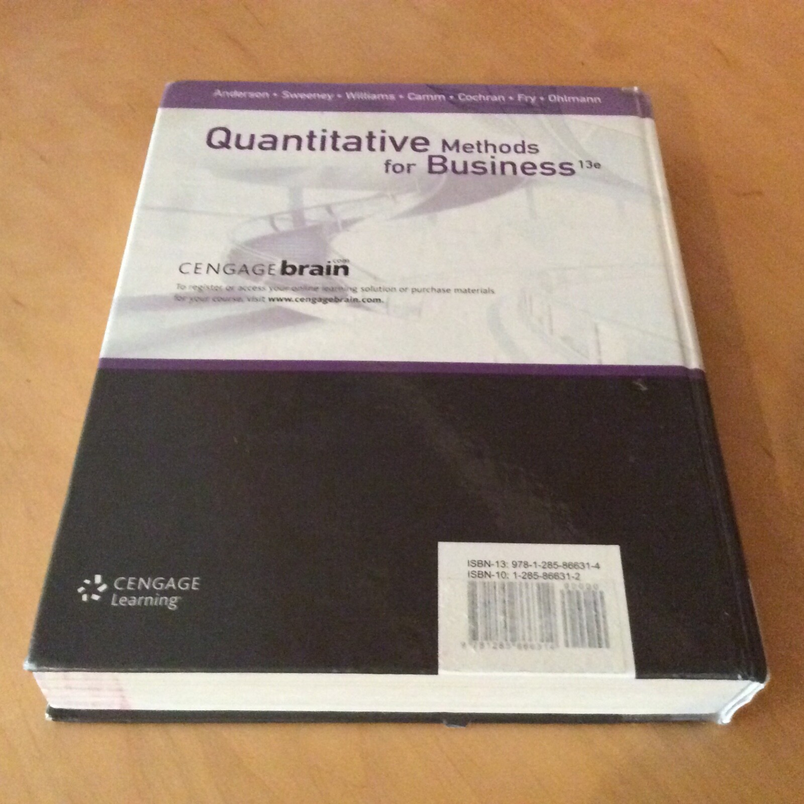 ^Quantitative Methods for Business by Dennis J. Sweeney, David R. Anderson HC