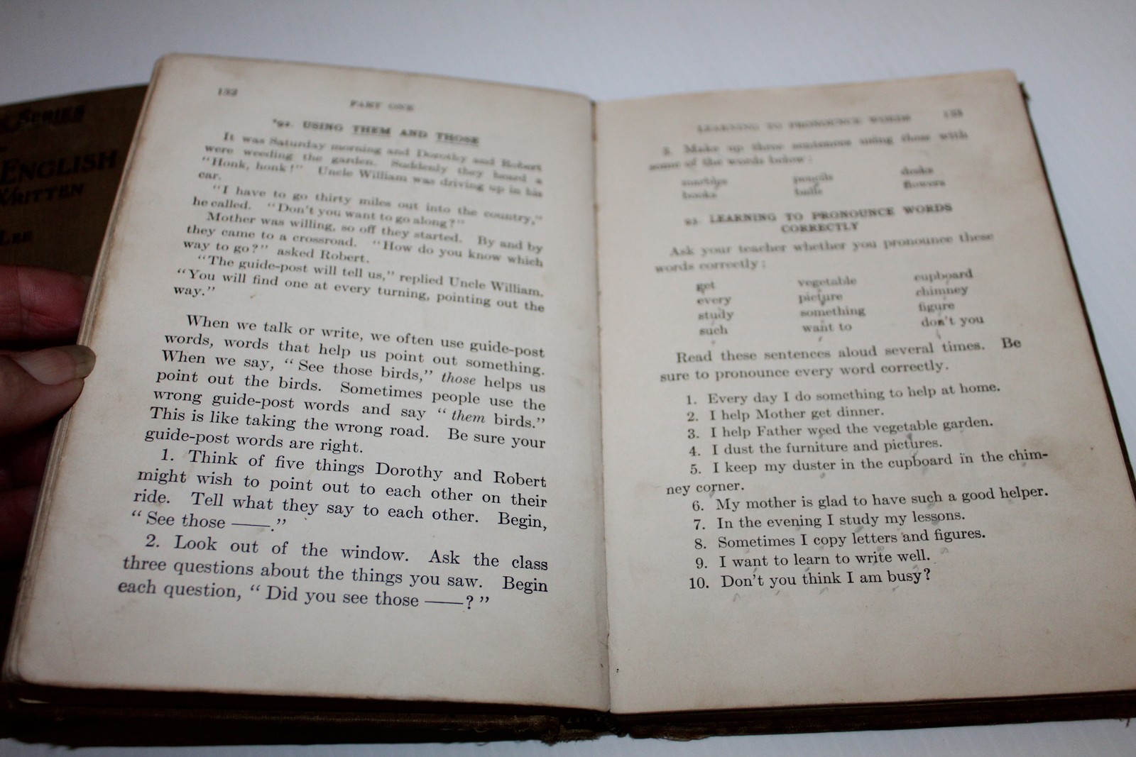 Vintage Elementary English Spoken & Written Textbook Set Hodge Lee 1926 1928