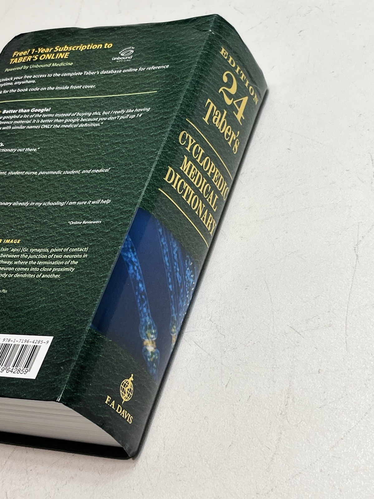 24 Taber’s Cyclopedic Medical Dictionary – Paperback by Venes MD MSJ Very Good