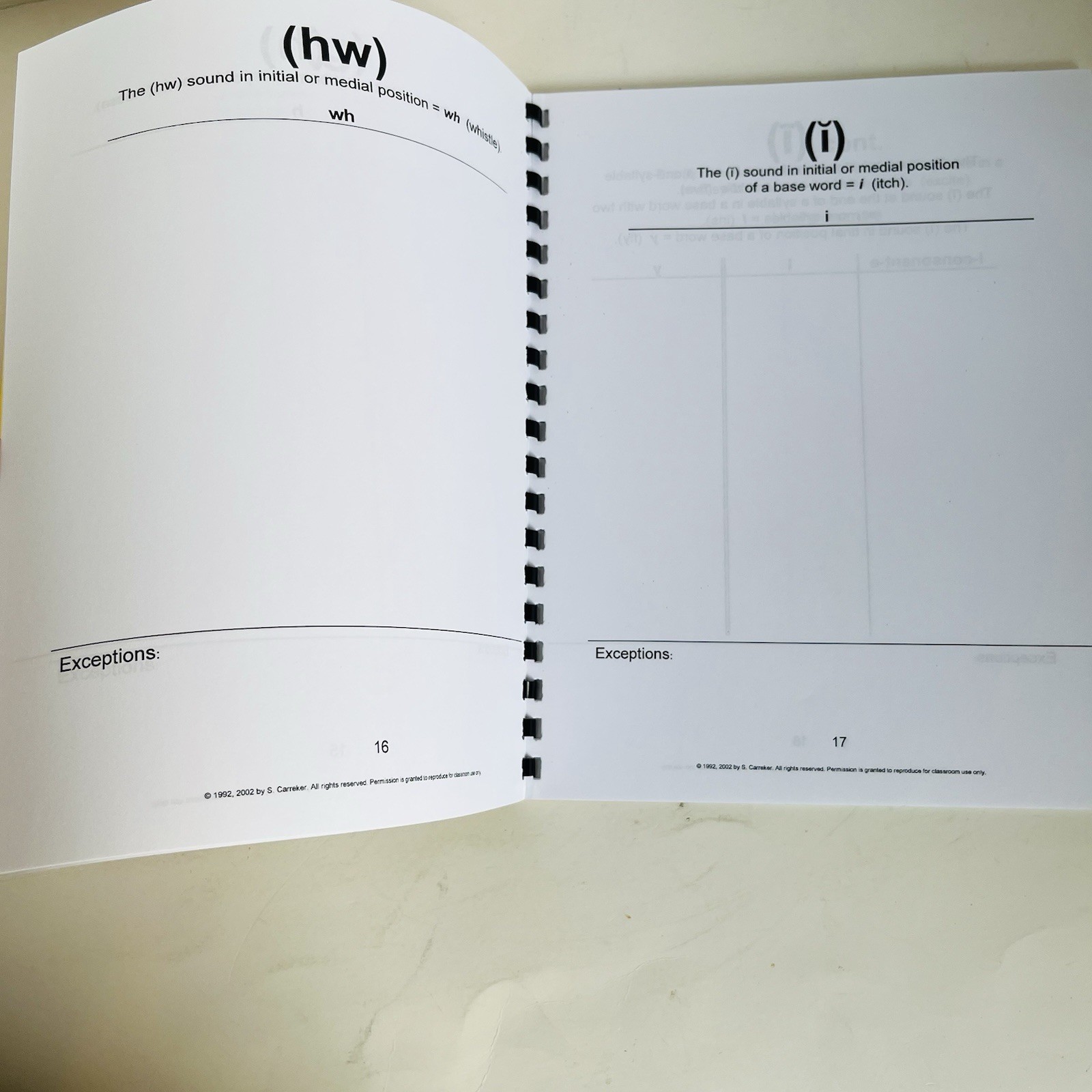 Scientific Spelling Student Notebook Suzanne Carreker Neuhaus Dyslexia Unused