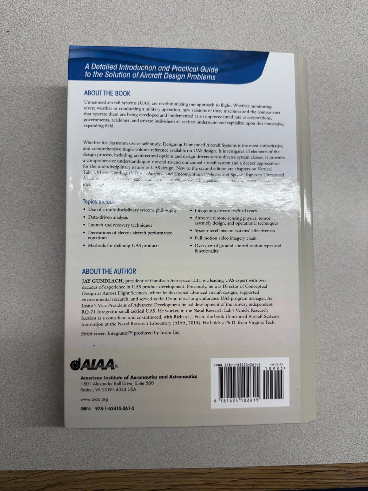 DESIGNING UNMANNED AIRCRAFT SYSTEMS: SECOND EDITION By Jay Gundlach – Hardcover