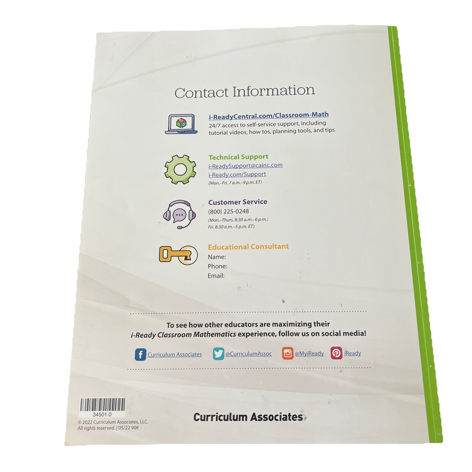 I Ready Classroom Mathematics 2022-2023 Teacher Learner’s Notebook