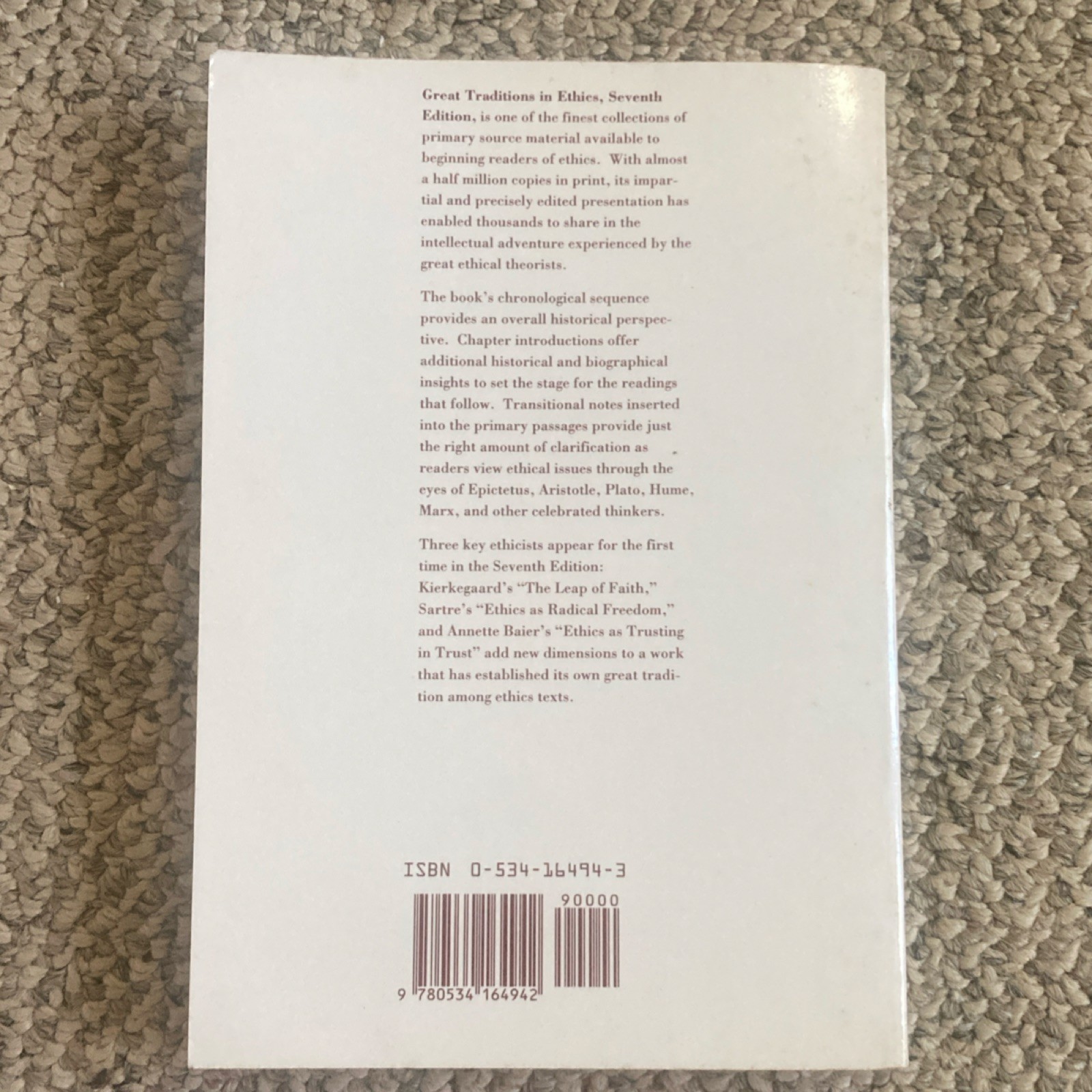 Great Traditions in Ethics Seventh Edition Denise & Peterfreund Paperback