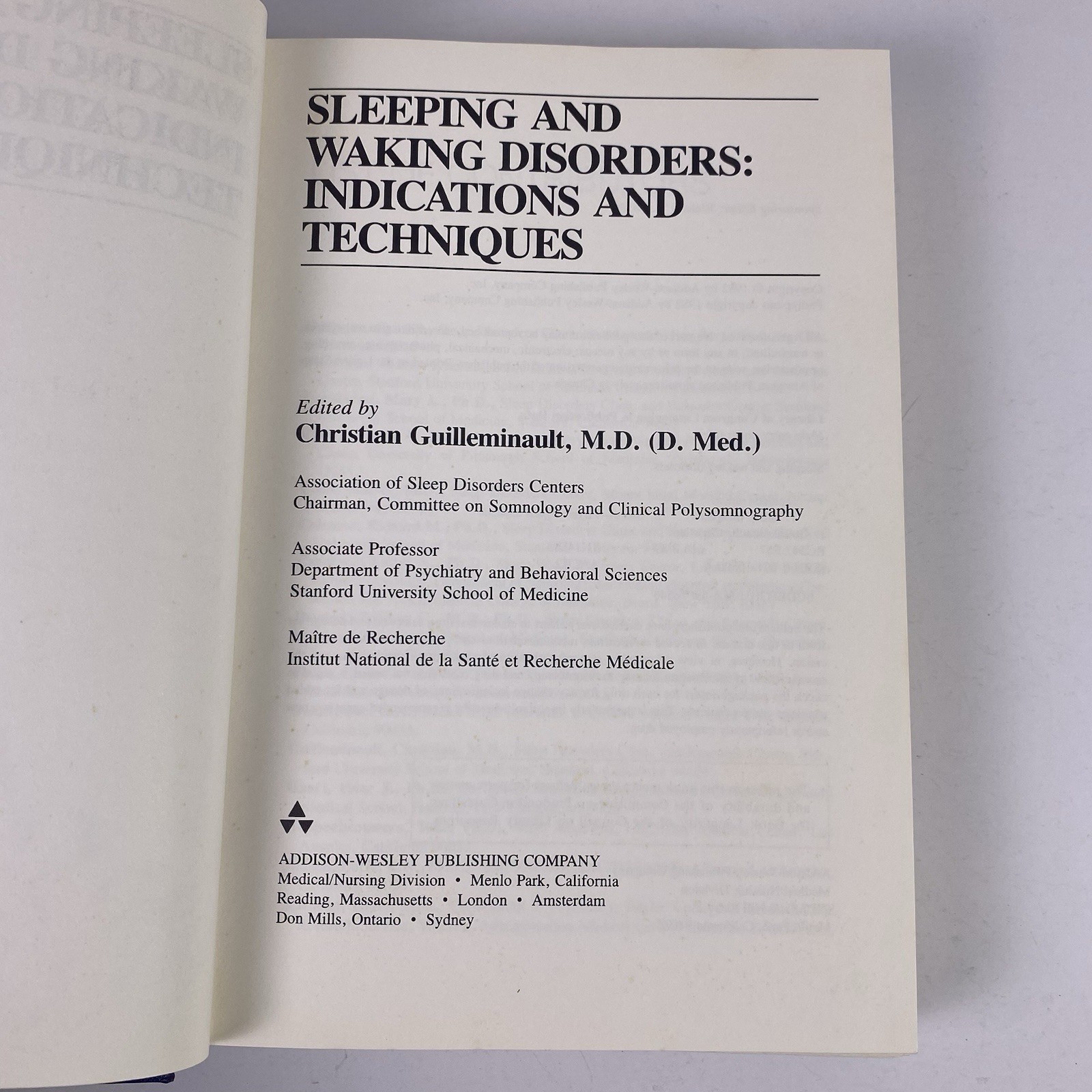 Sleeping And Waking Disorders Indications And Techniques Guilleminault SIGNED