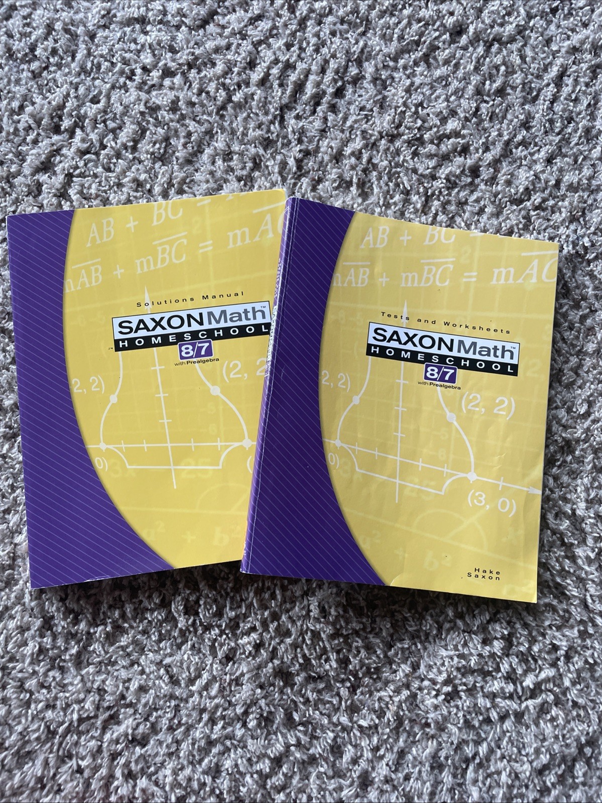Saxon Math 8/7 Homeschool, textbook Tests And Worksheets AND solutions Book