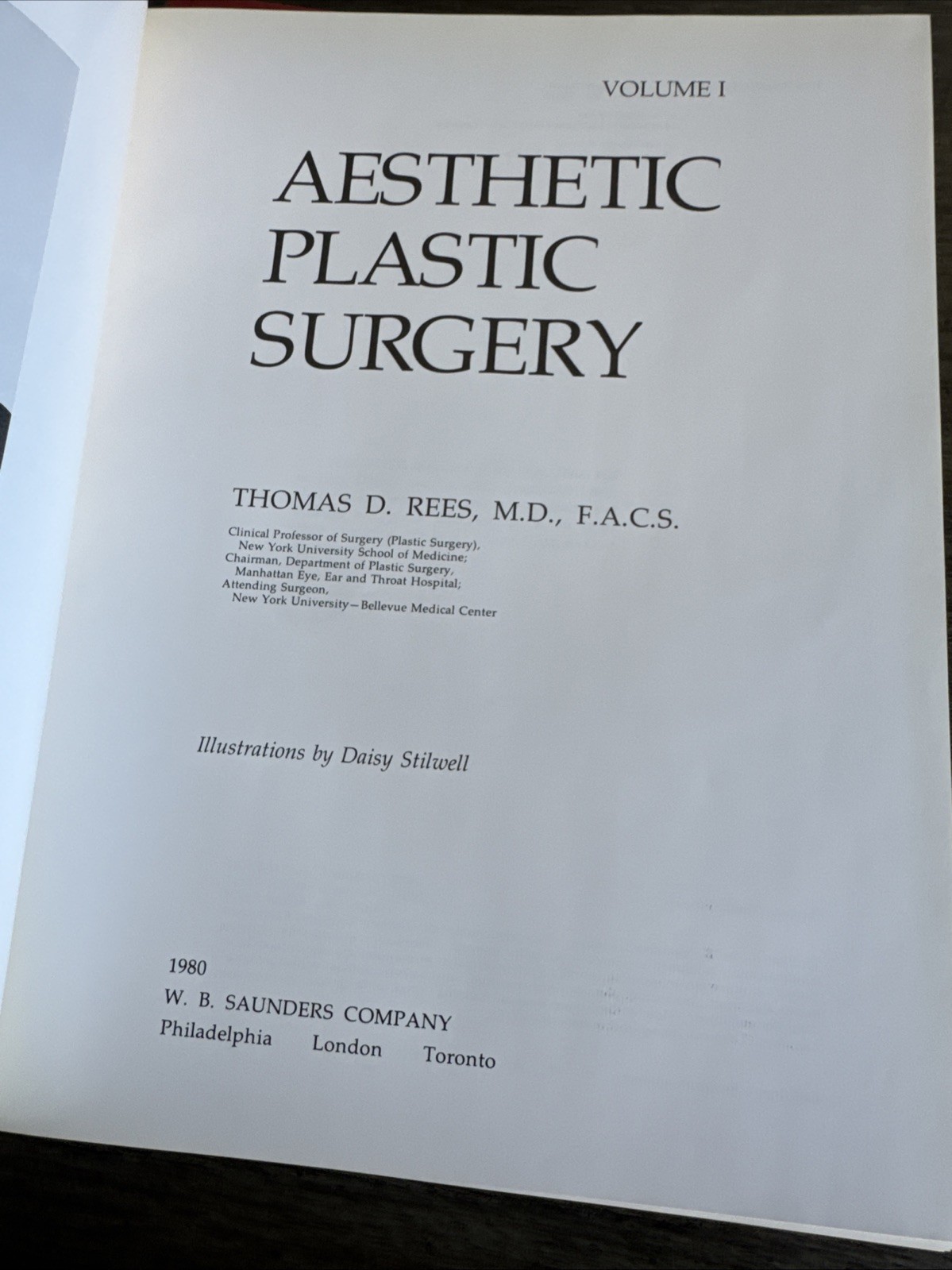 Aesthetic Plastic Surgery 2 Vol Set Thomas Rees 1980 Saunders Hardcover NICE