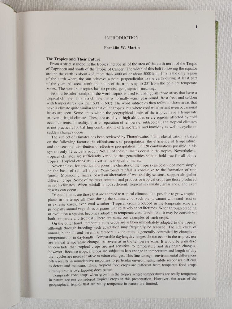1984 Handbook of Tropical Food Crops by Franklin W. Martin (CRC Press)