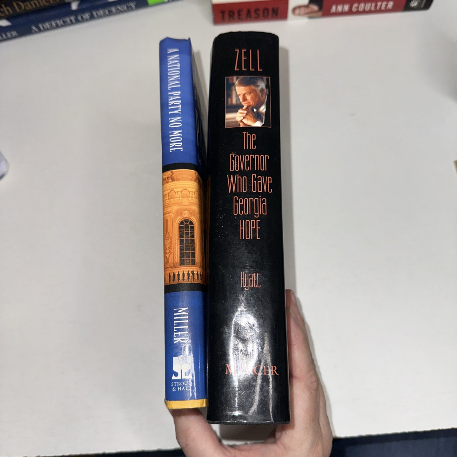 Zell Miller Book Lot Of 2 Both Signed A National Party No More, & Zell Governor