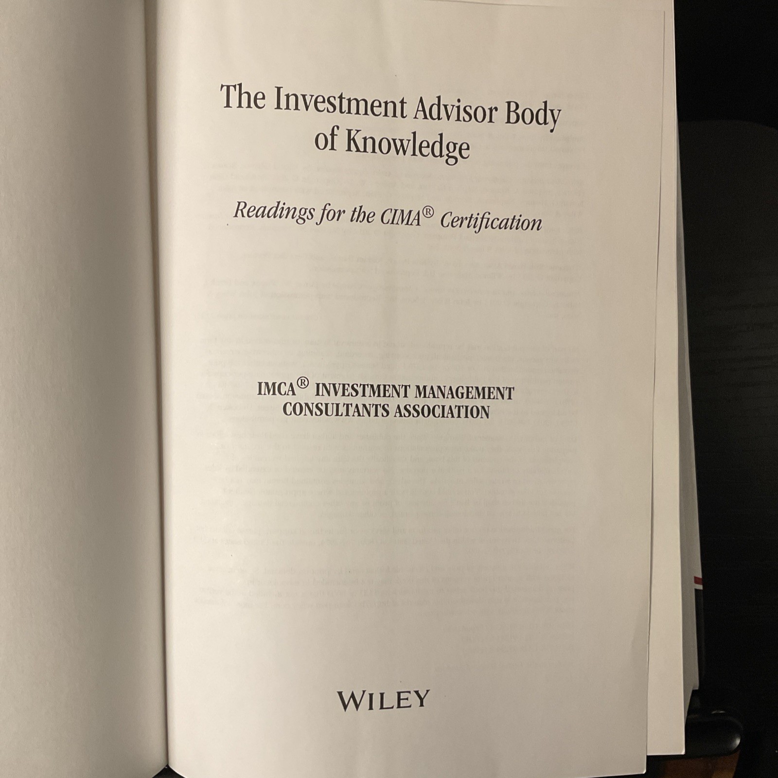 The Investment Advisor Body of Knowledge + Test Bank: Readings for the CIMA Cert