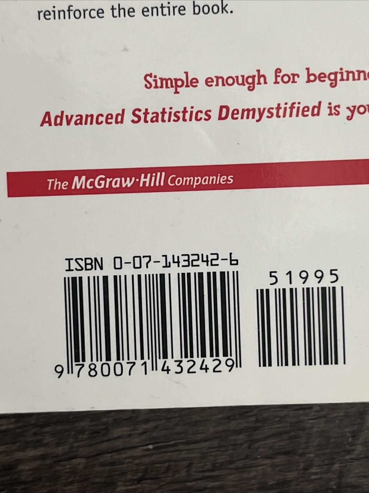 Advanced Statistics Demystified by Larry J. Stephens (2004, Trade Paperback)