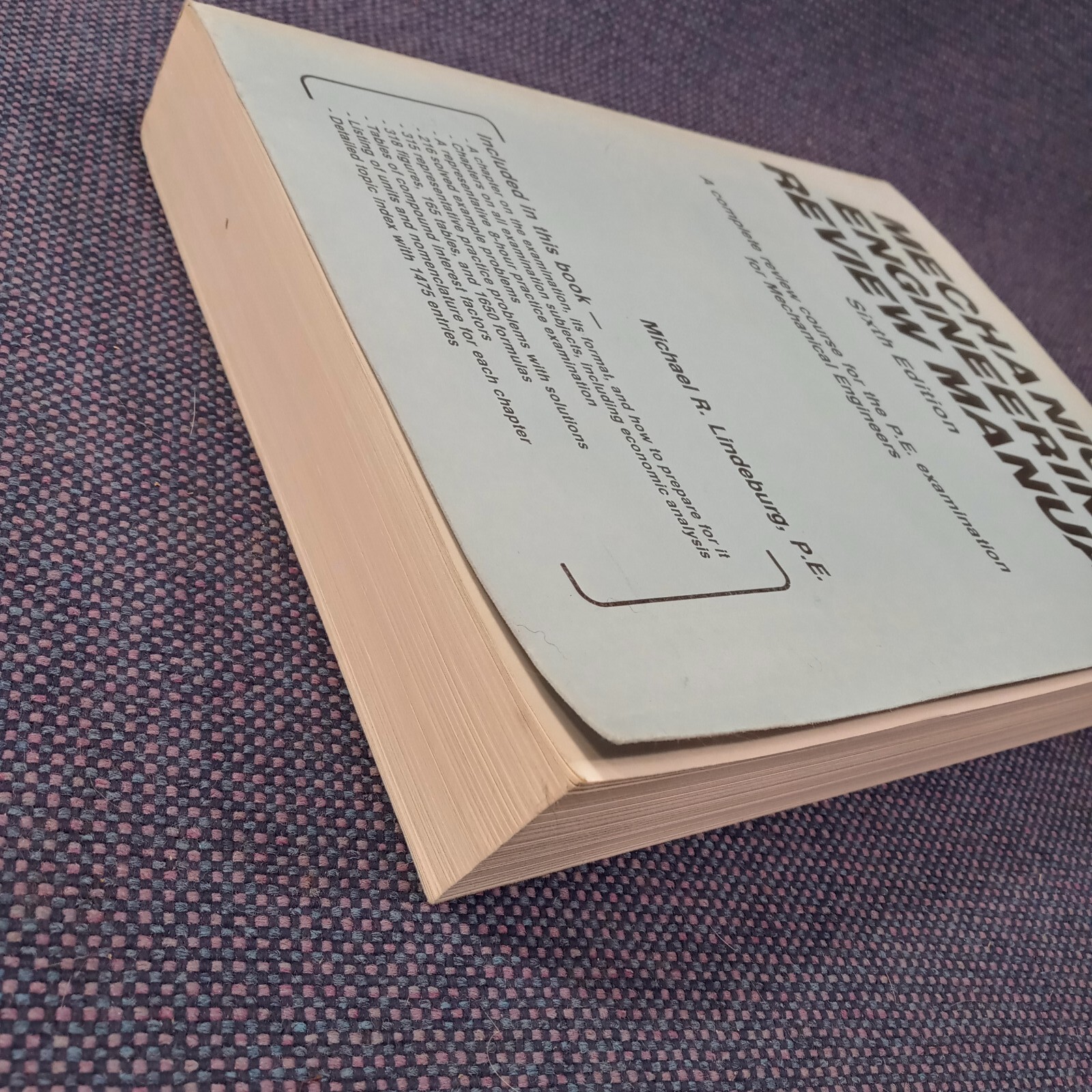 Mechanical Engineering Review Manuals P.E. Manuals Michael R. Lindeburg 6th