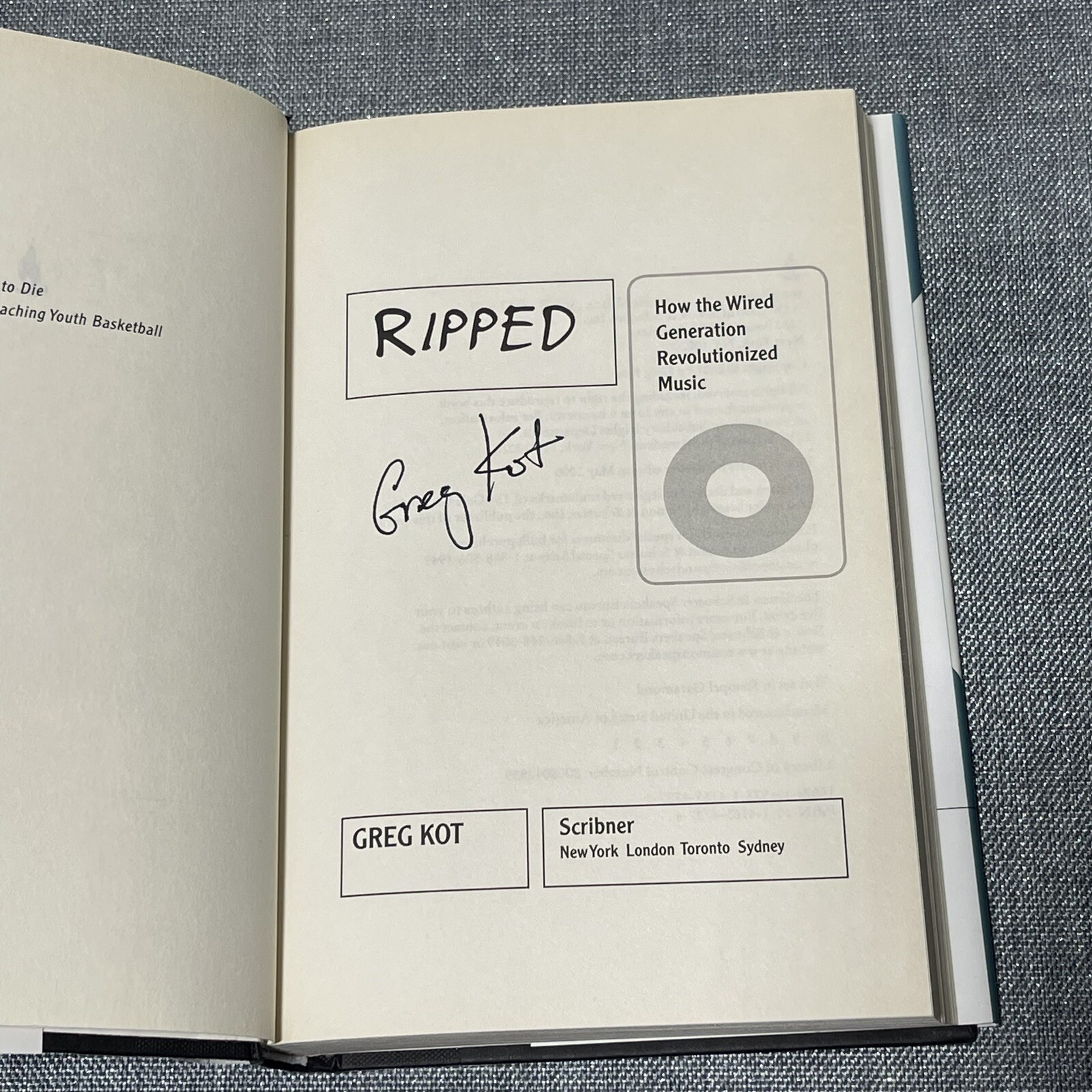 SIGNED Greg Kot RIPPED How the Wired Generation Revolutionized Music 2009 1stEd