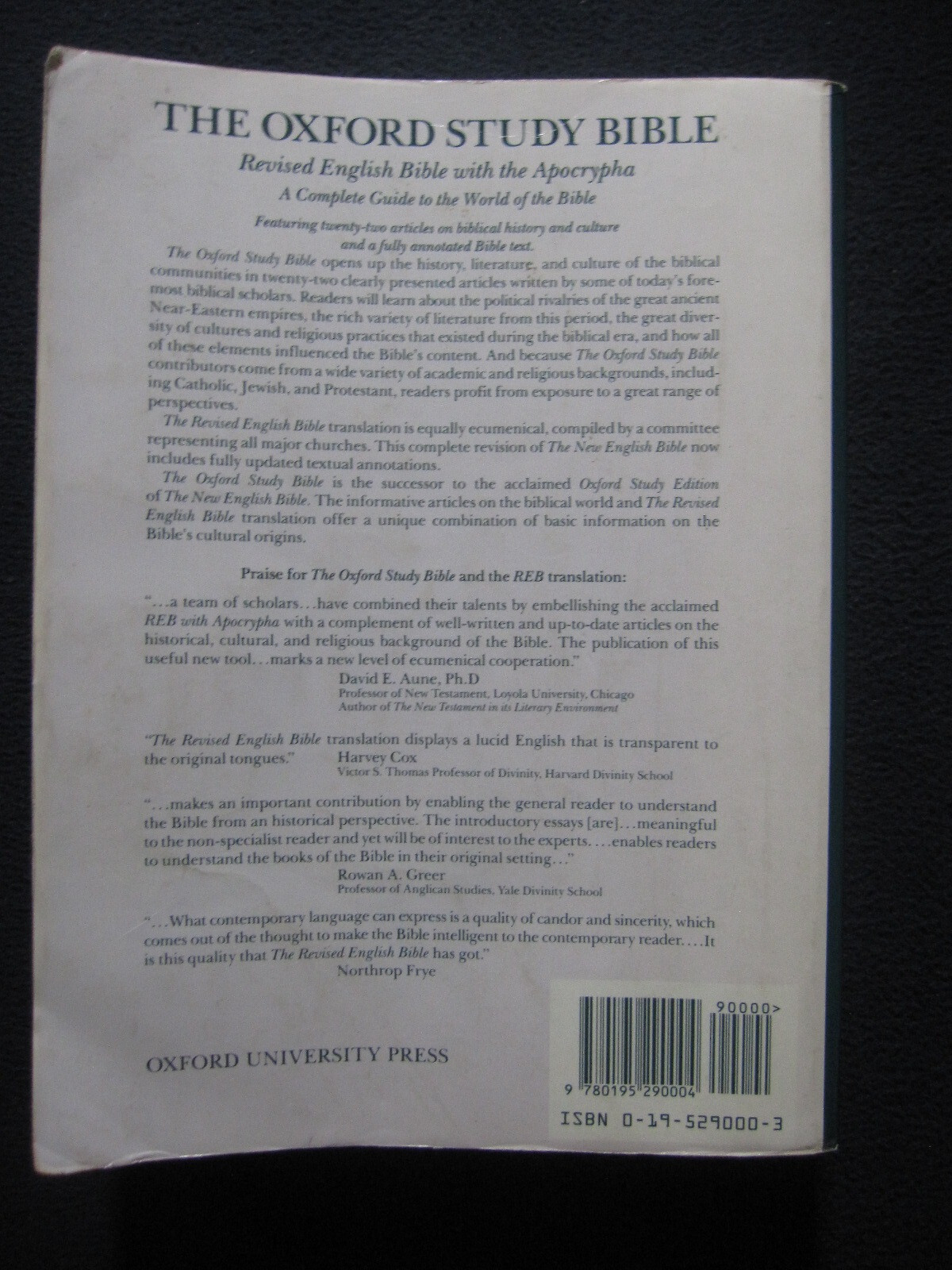 The Oxford Study Bible: Revised English Bible with the Apocrypha [Paperback] S..