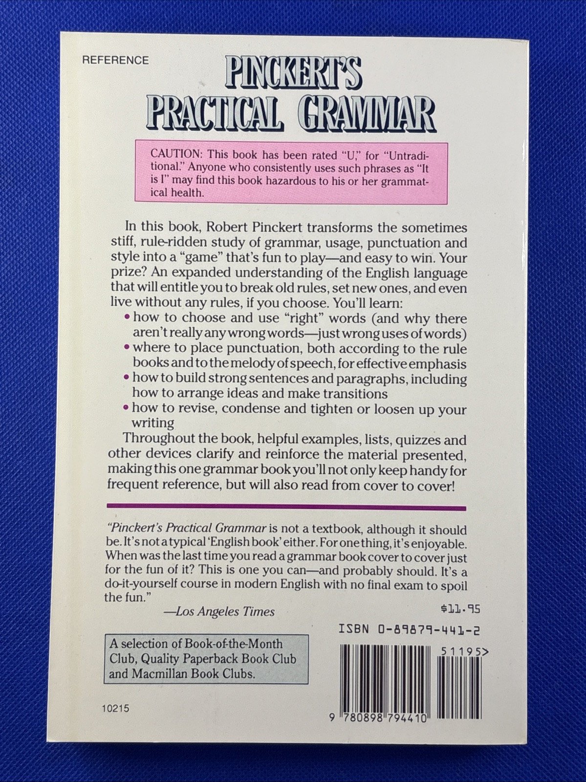 Pinckert’s Practical Grammar by Robert C. Pinckert (1991, Trade Paperback)
