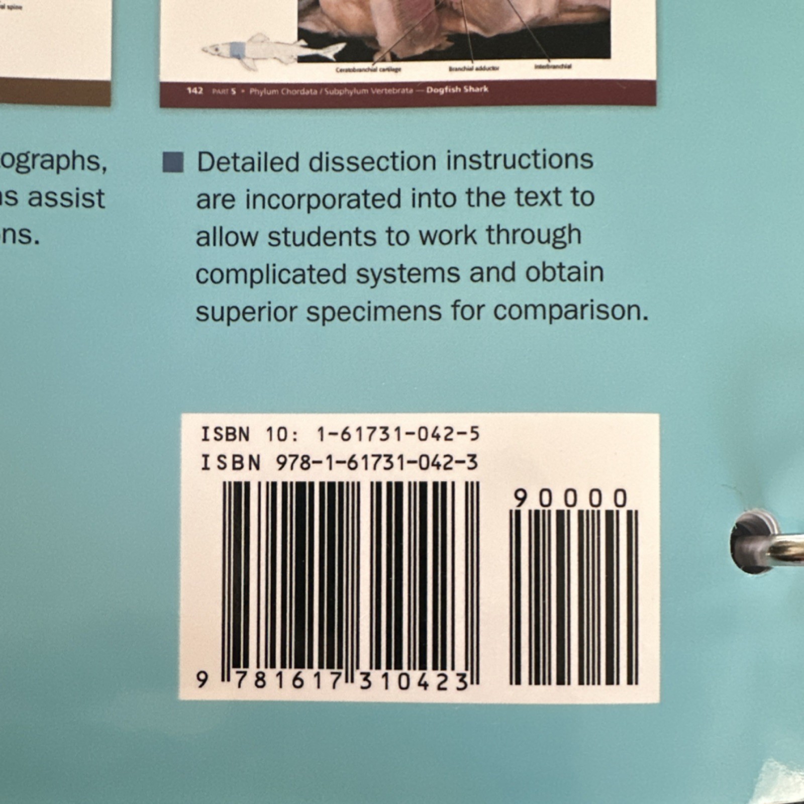 Comparative Anatomy Vertebrate Dissection 3rd Ed. Ringbound, Fishbeck Sebastiani
