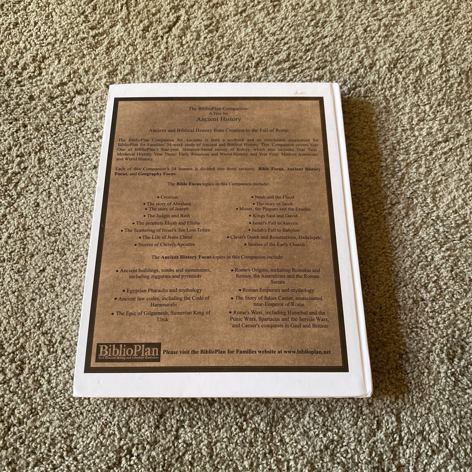 The Biblioplan Companion Year One: A Text for Ancient History, First Edition