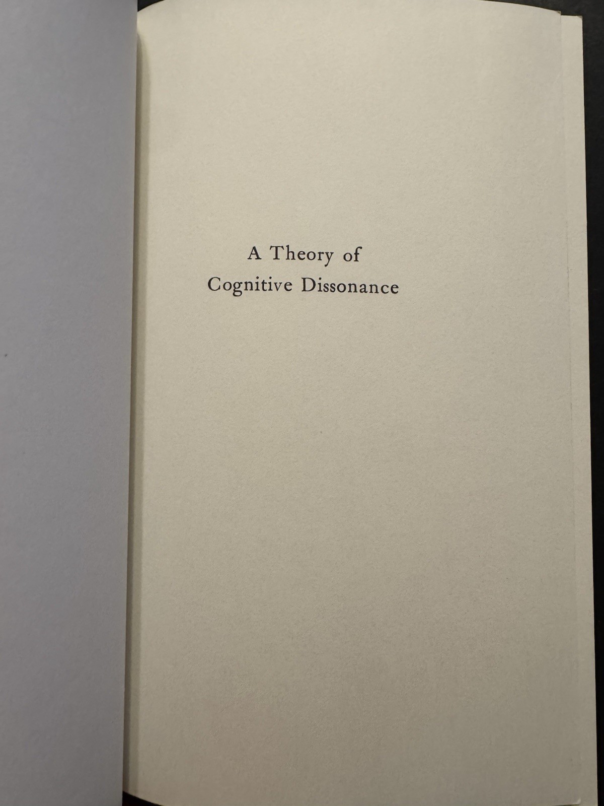 A Theory of Cognitive Dissonance Leon Festinger Paperback Used – Good