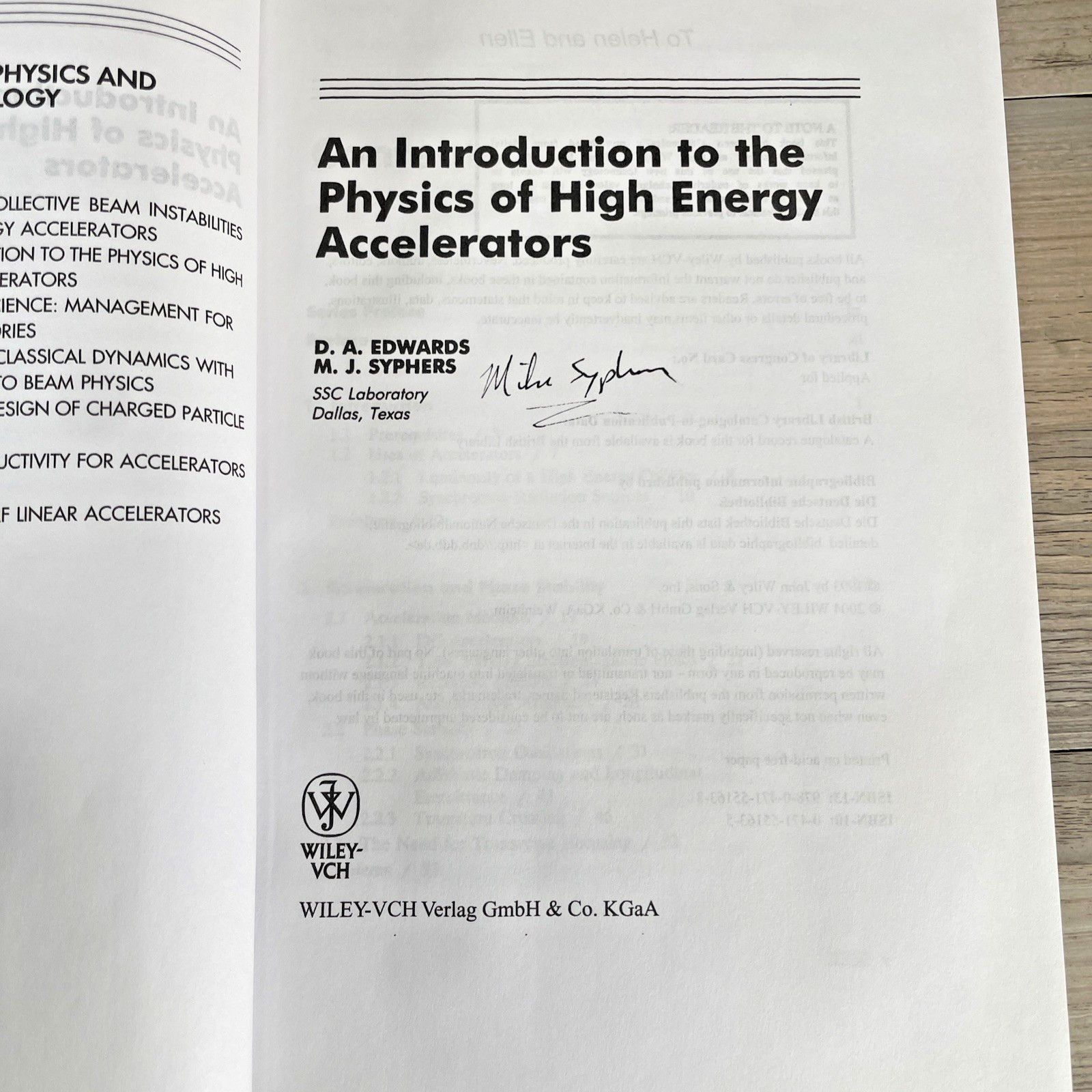 An Introduction to the Physics of High Energy Accelerators Edwards Syphers Signe