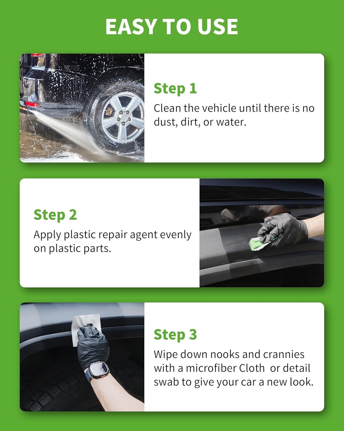 Plastic Restorer for Cars Hydrophobic Trim Ceramic Coating (50ML), Back to Black