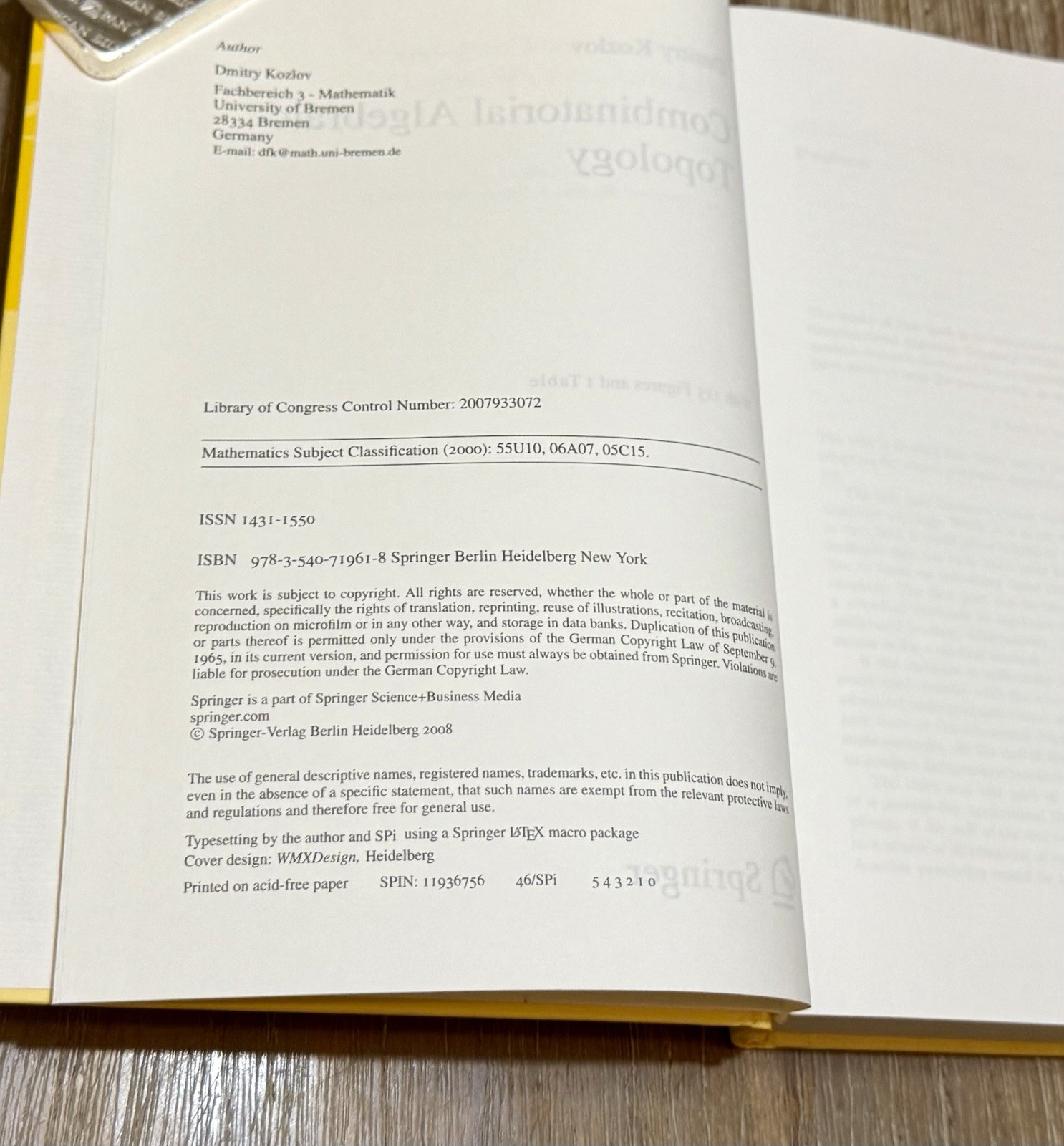 Combinatorial Algebraic Topology, Hardcover by by Dmitry Kozlov 2007 HC