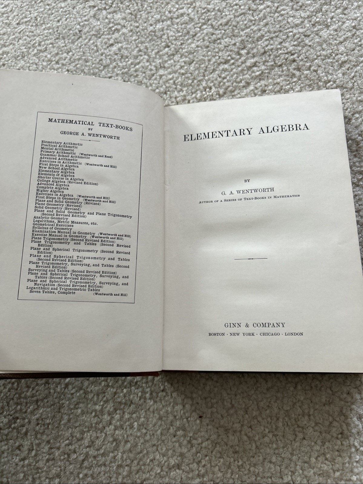 Elementary Algebra Books: Regular & Teachers Edition 1906 WENTWORTH