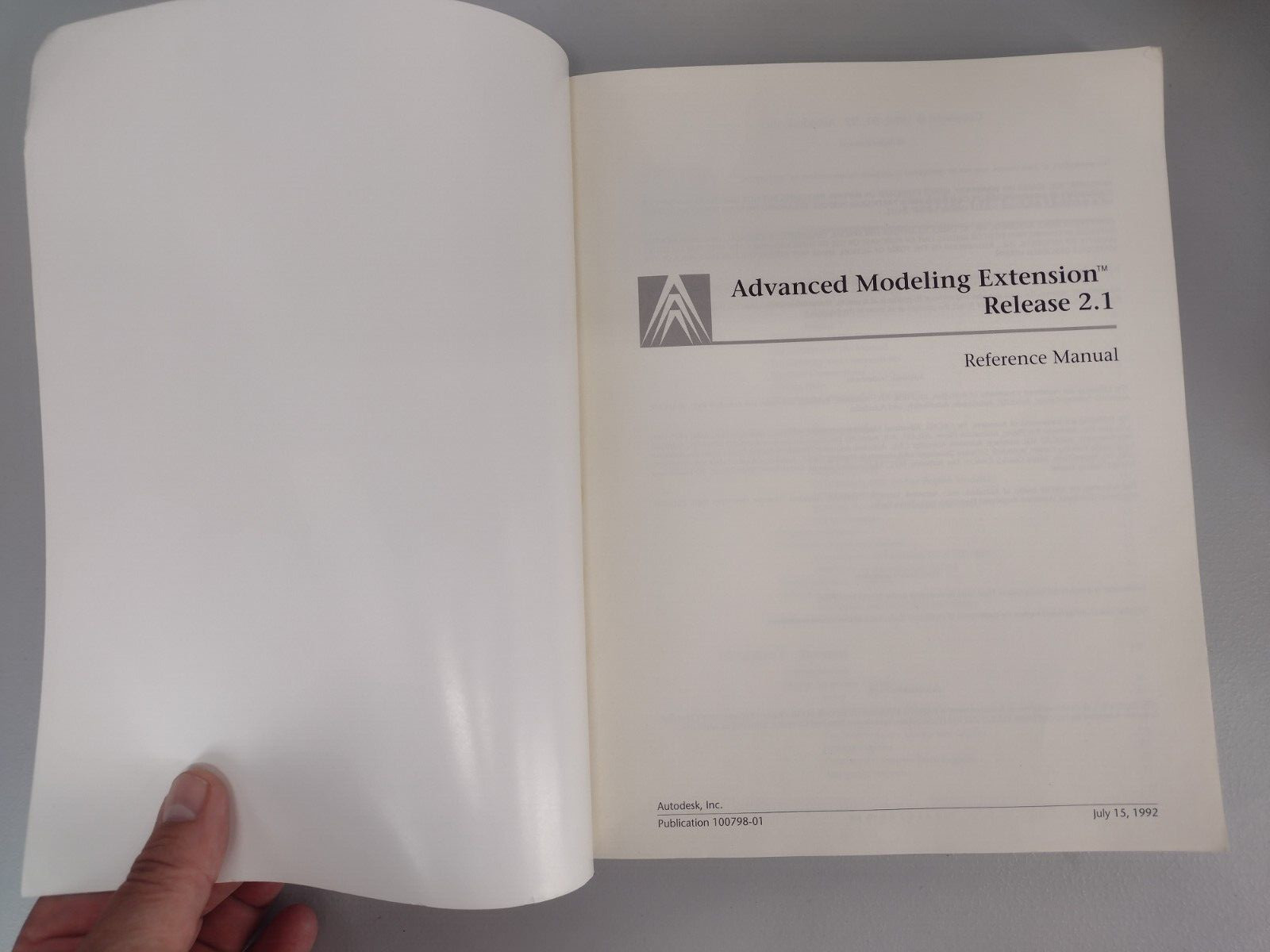 AutoCAD Advanced Modeling Extension Release 2.1 Reference Manual PB Book 1992