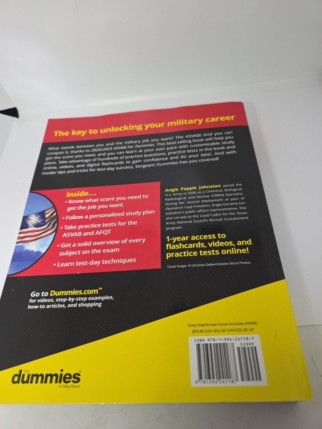 ASVAB For Dummies: Book Paperback, by Papple Johnston Angie. 2024/25