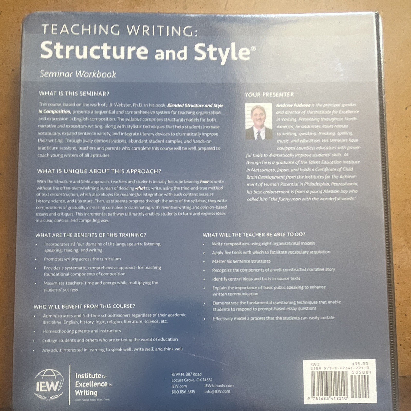 IEW Teaching Writing: Structure and Style Seminar Workbook 2nd Ed 2015 SW2