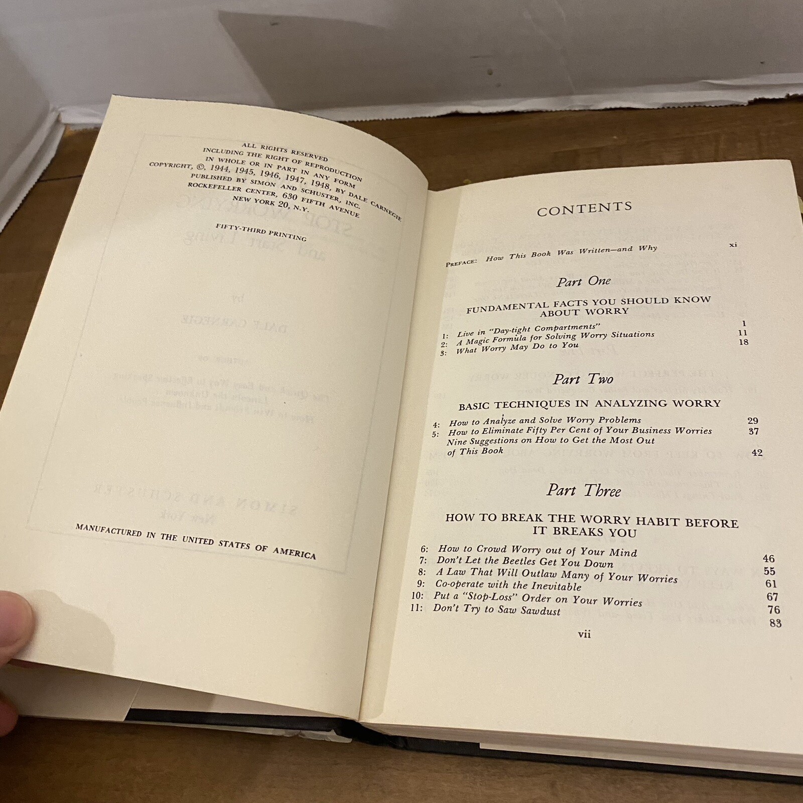 How to Stop Worrying and Start Living by Dale Carnegie (1948 hardcover)