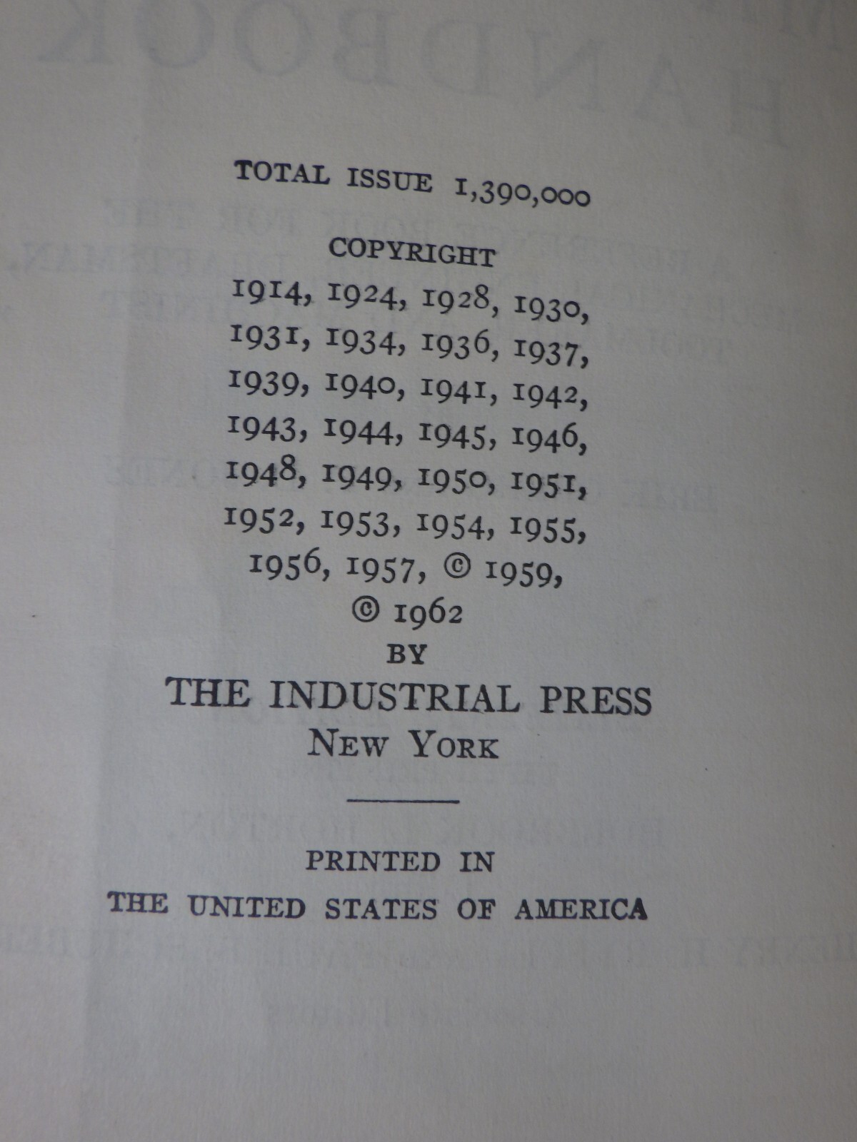 Machinerys Handbook Sixteenth Edition 16th, 1963, over 2000 Pages