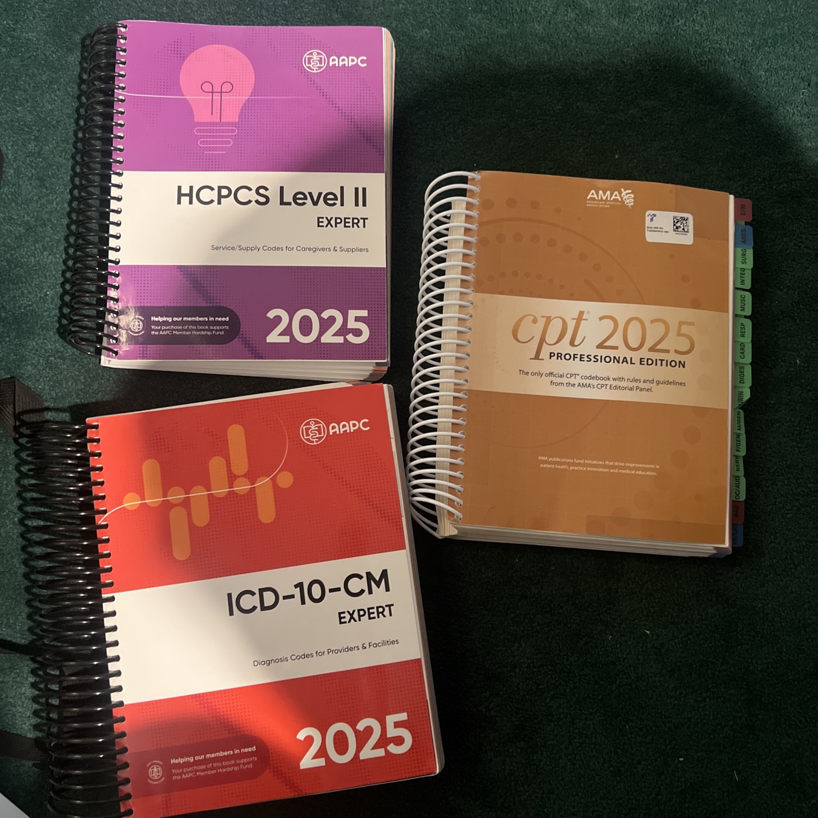 2025 Books HCPCS Level II Expert, ICD-10-CM Complete Code Set, AMA CPT Pro