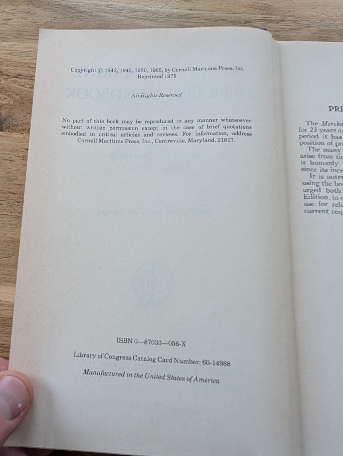 Merchant Marine Officers’ Handbook (1979 Hardcover)