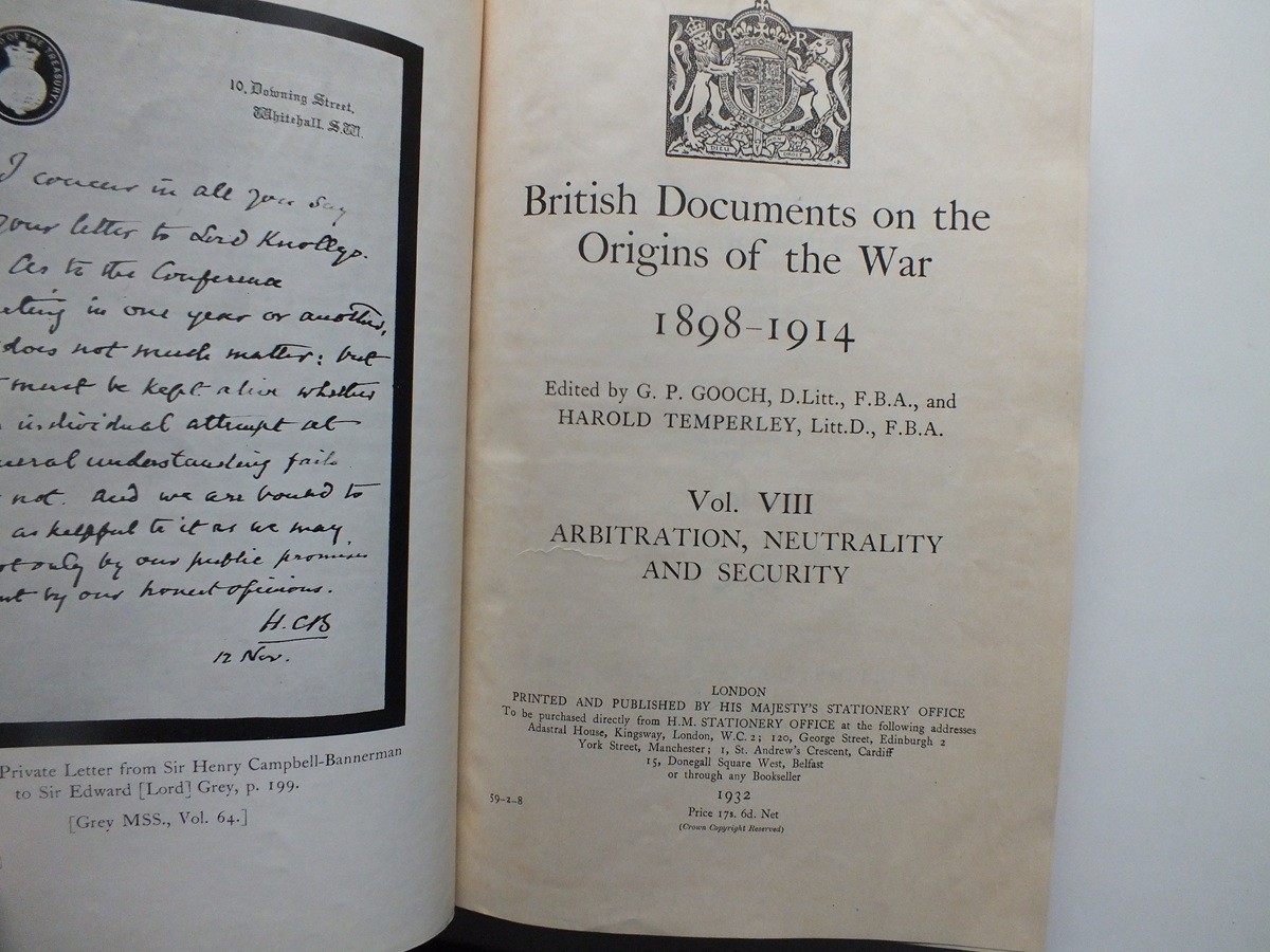 British Documents on the Origins of the War 1898-1914 Vol. VIII: Arbitration