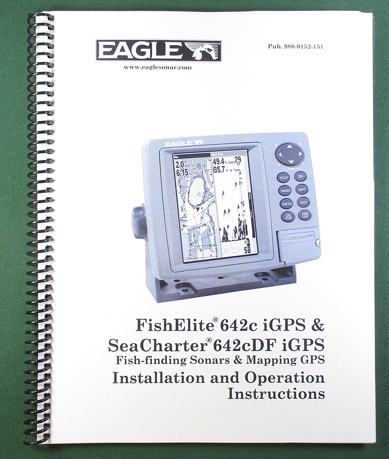 Eagle FishElite 642c Instruction Manual: 196 Pages & Protective Covers!