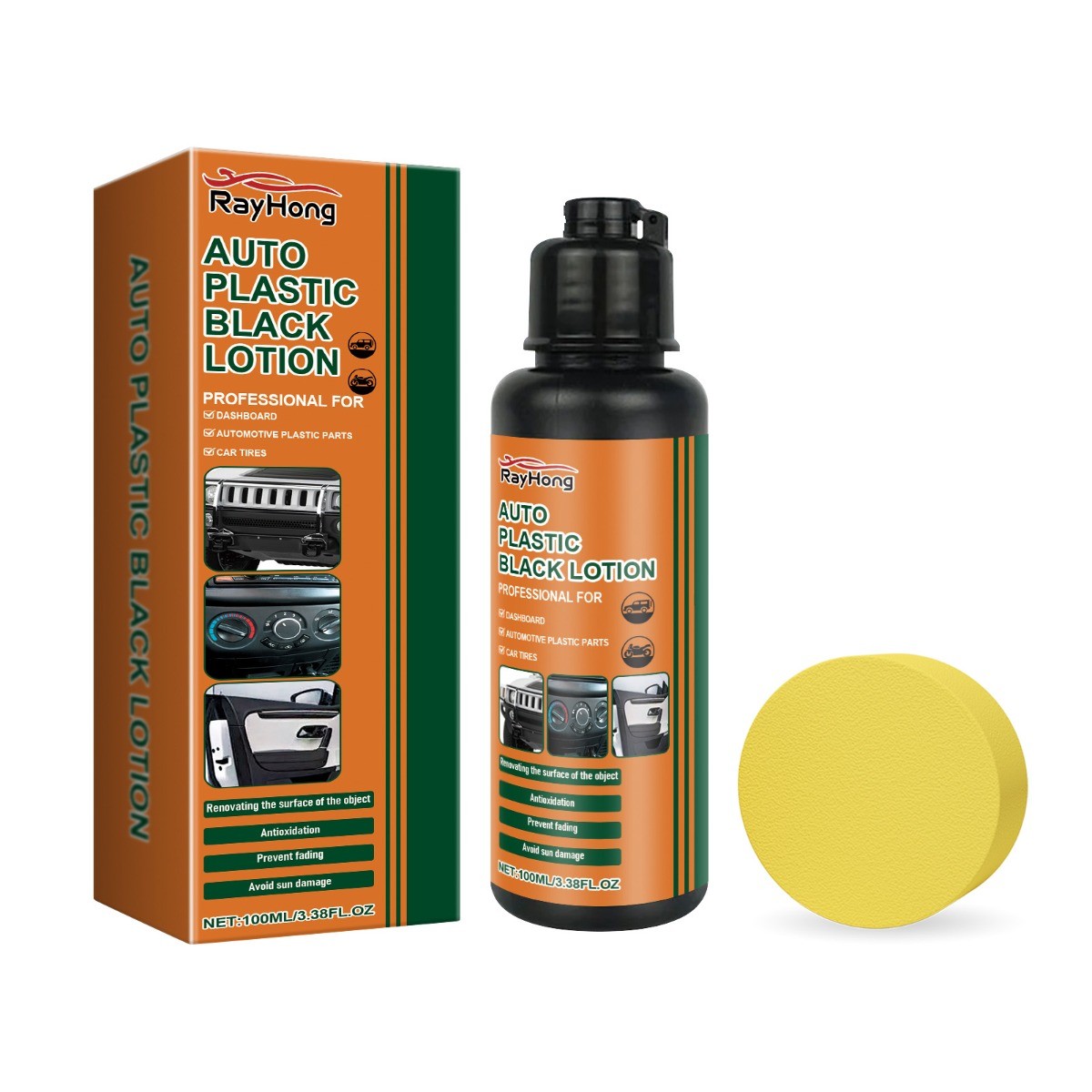 Black Plastic Polish Restorer for Cars, Auto Trim Care, Revive Faded Surfaces