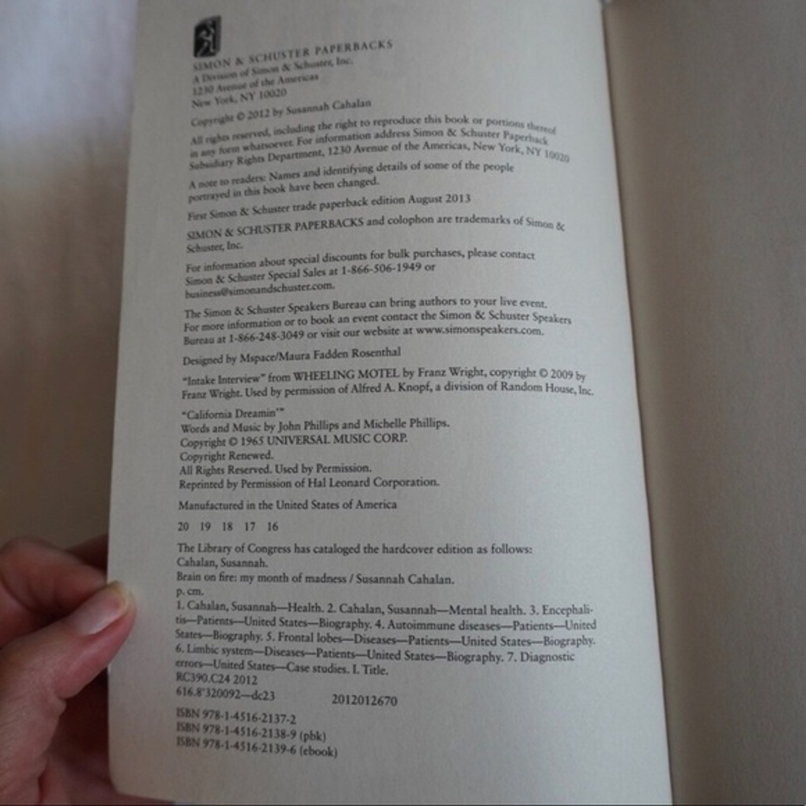 Susannah Cahalan Brain on Fire My Month of Madness
