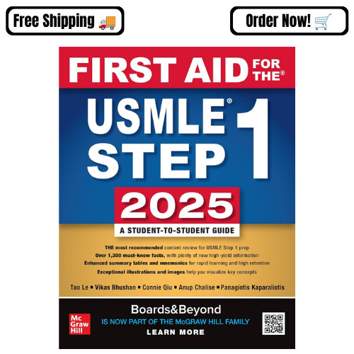 First Aid for the USMLE Step 1 2025 Medical Exam Prep Review Book