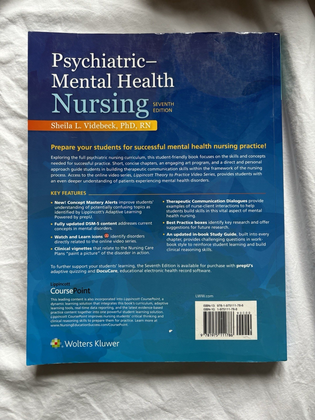 Psychiatric Mental Health Nursing by Sheila L. Videbeck (2018, Trade Paperback)