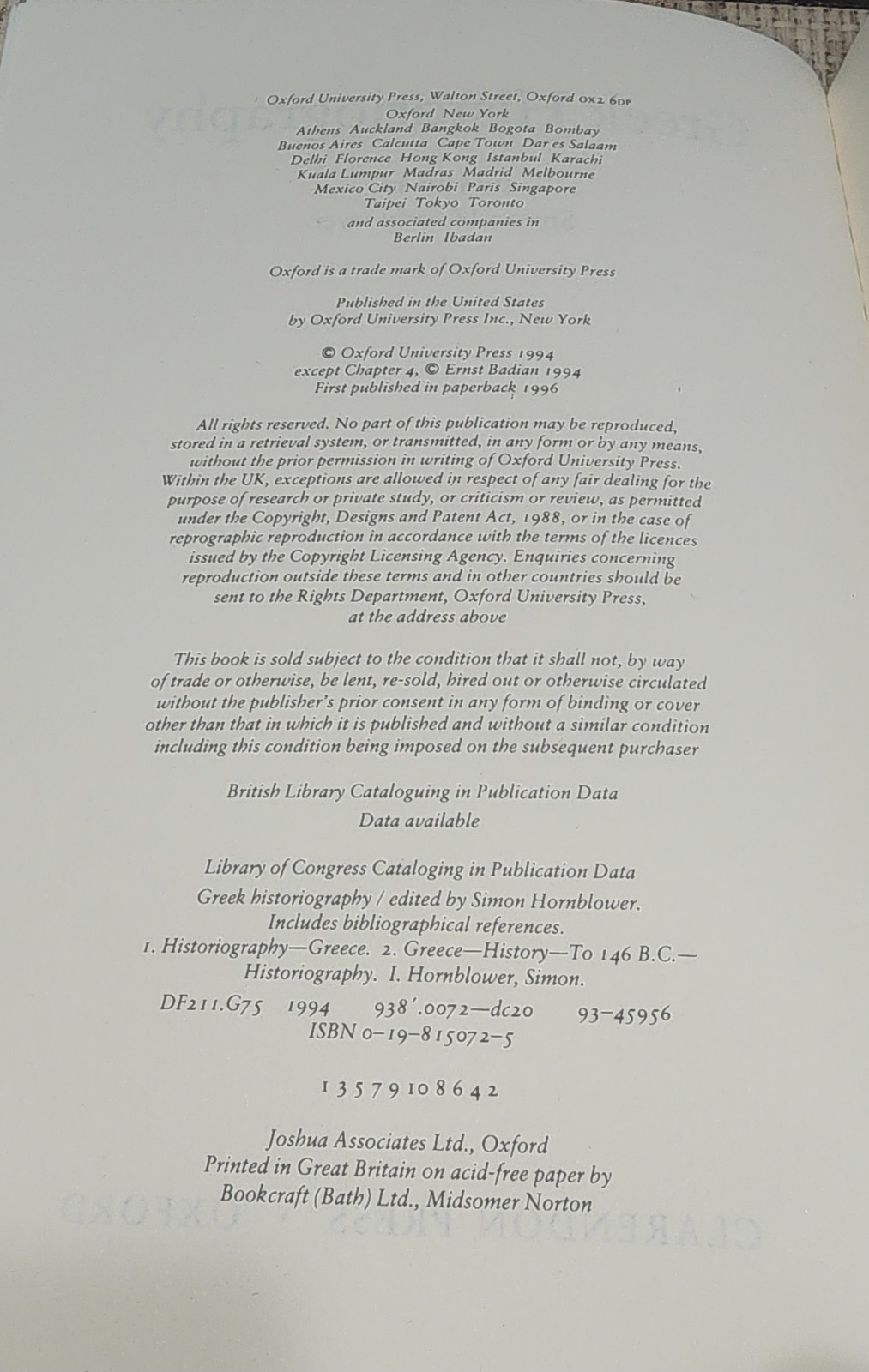 Greek Historiography by Simon Hornblower