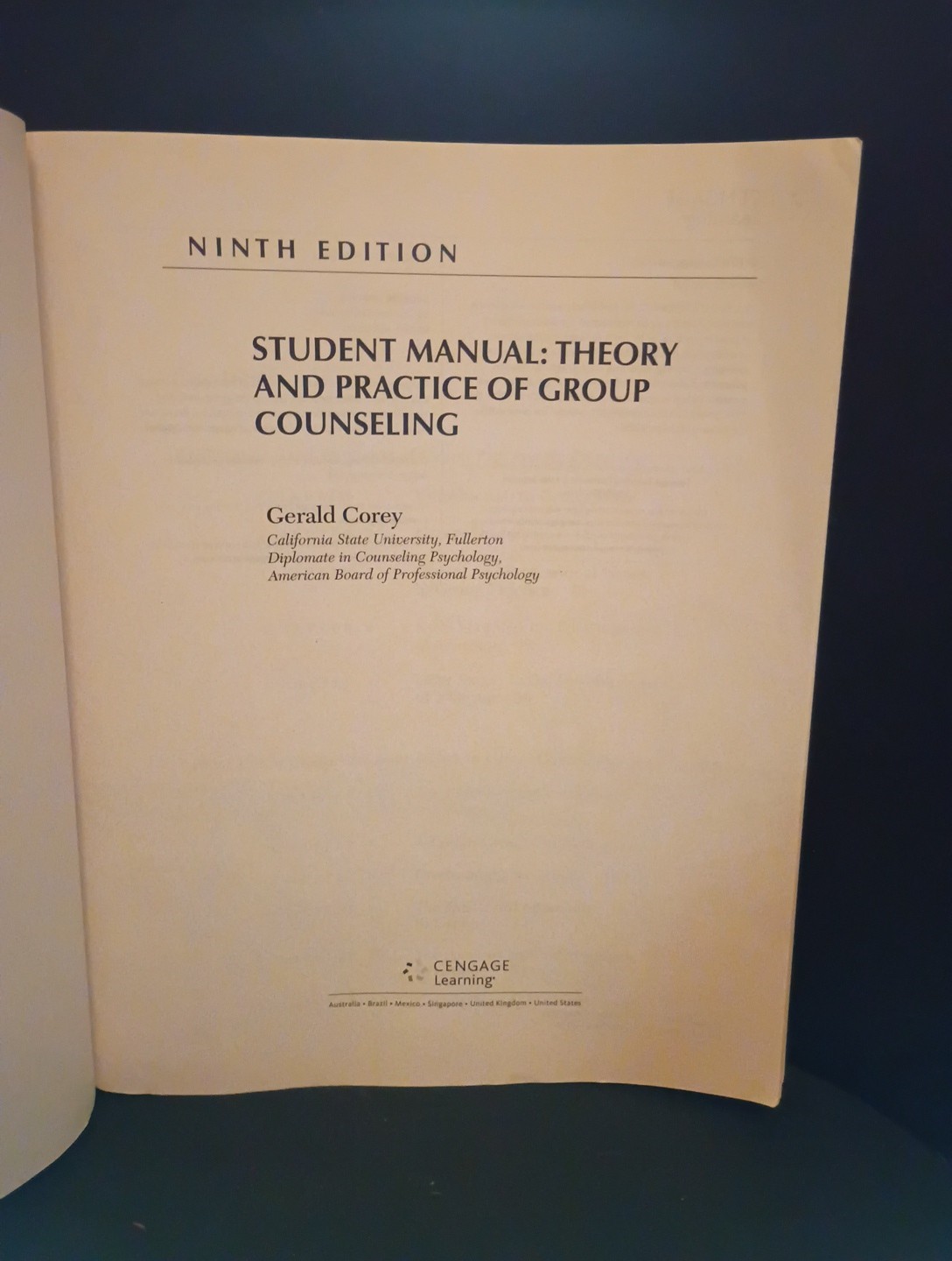 Student Manual Theory & Practice of Group Counseling